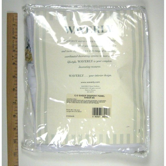 Waverley Curtains Shear Drapery Panel Single White 60 x 84 Inches Poly MARK BAG - Picture 5 of 7